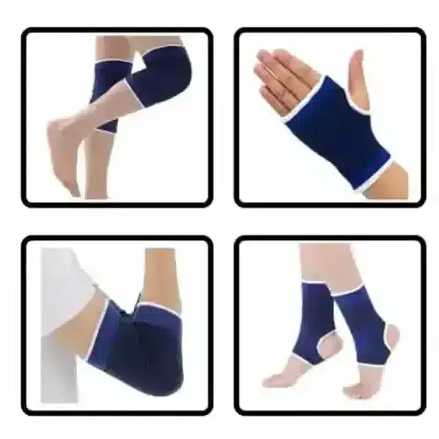 K Kudos Combo Of Palm Gloves + Knee Support + Elbow Support + Ankle Support