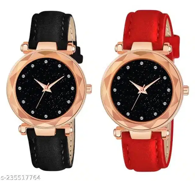 Analog Watch for Women, Pack of 2 (Multicolor)