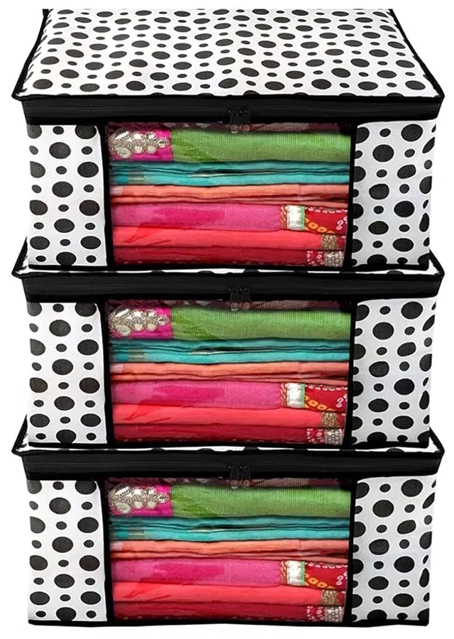 RAJ BAG Non-Woven Saree Cover Storage Bags, Pack of 3