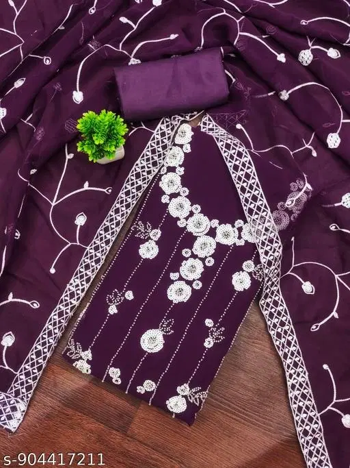 Georgette Punjabi/All Over Suits for Women (6.65 meter (XXL)