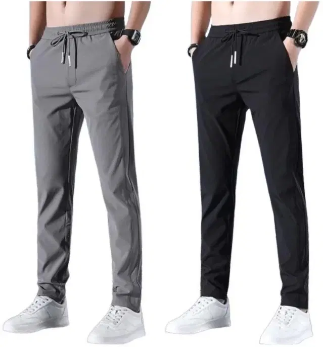 Polyblend Printed Trackpants for Men, Black & Grey, Pack of 2 (XXL)