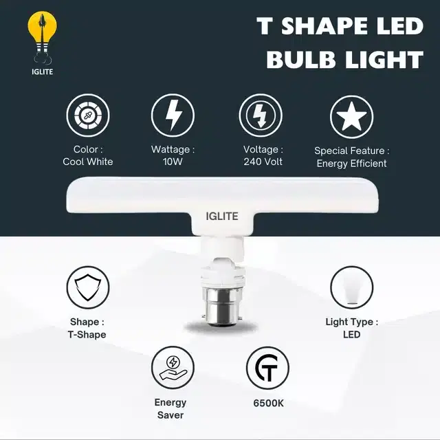 LED T Bulb, White, 10 W