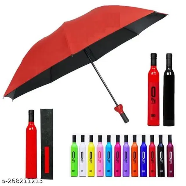Double Layer Umbrella with Bottle Cover, Assorted, Pack of 1