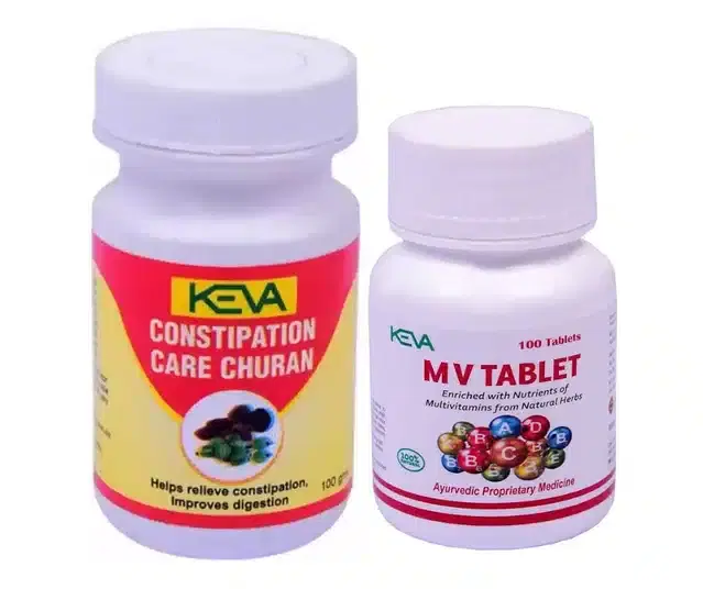 Keva Constipation Care Churan, 100 g with Multivitamin Tablets, White, Set of 2