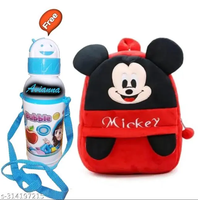 Canvas Backpack with Sipper for Kids, Multicolor, Set of 2