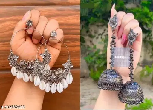 Combo Oxidised Earring Jhumka Earring Hoop Earring