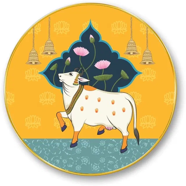 Kc Arts Uv Coated Cow Wall Hanging 12x12in