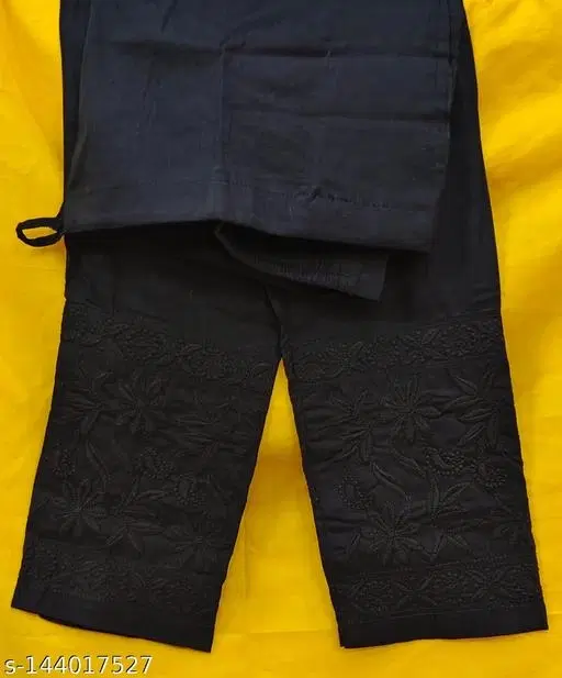 Cotton Solid Pant for Women, Black (XS)