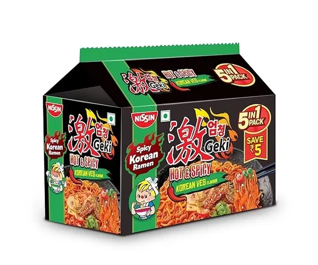 Nissin Geki Korean Veg 5 In 1 Pack 400 g (Pouch)