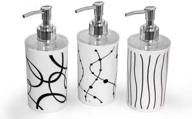 Plastic Soap Dispenser Bottle, Pack of 3, White, 250 ml