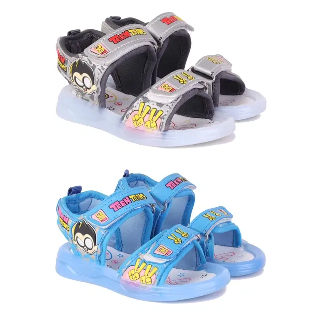 Sandals for Kids, Pack of 2 (Multicolor, 8 C)