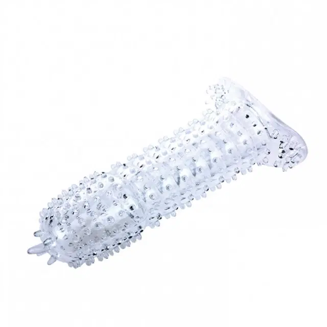 A R Silicone Crystal Dotted Condom for Men, Transparent