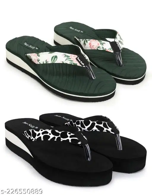 EVA Flip-flops for Women (Multicolor, 8) Pack of 2