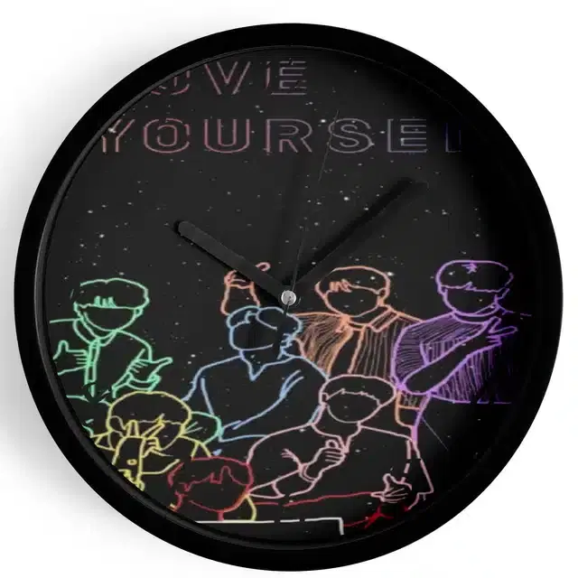 HD Printed Plastic Wall Clock, Multicolor, 10x10 Inches