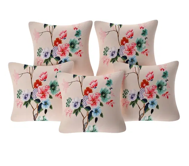 Cotton Cushion Covers, Multicolor, 16x16 inches, Pack of 5