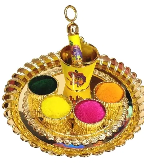 Radha Krishna Printed Bucket Pickari – For Laddu Gopal Ji Holi Celebration