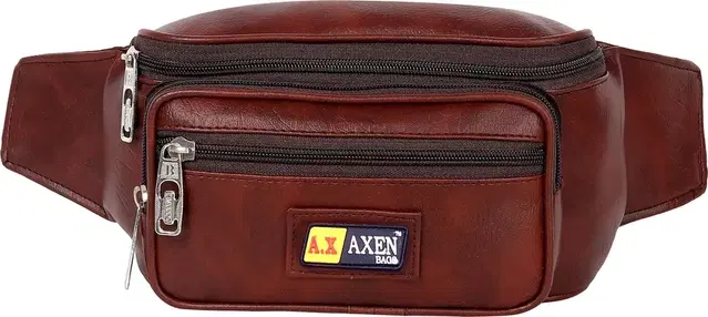 AXen Faux Leather Waist Bag for Men & Women, Brown