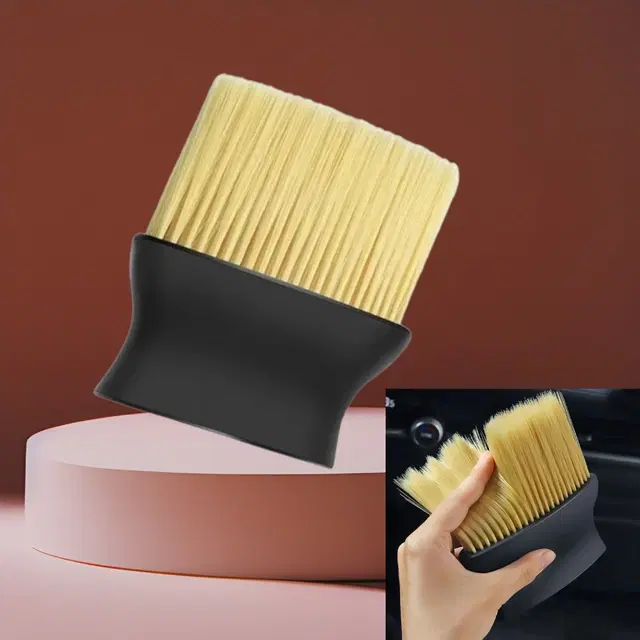 Super Soft Microfiber Car Dashboard Cleaning Brush, Brown & Black