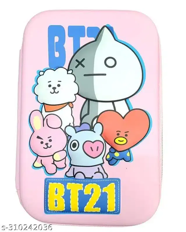 Cartoon Theme Pencil Case for Kids, Pink