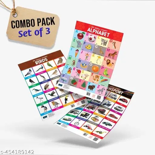 Bookford Publications My small chart Alphabet, Birds & Transport (Set of 3)