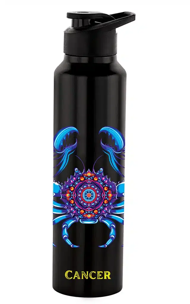 Stainless Steel Insulated Single Wall Water Bottle, Black, 1000 ml