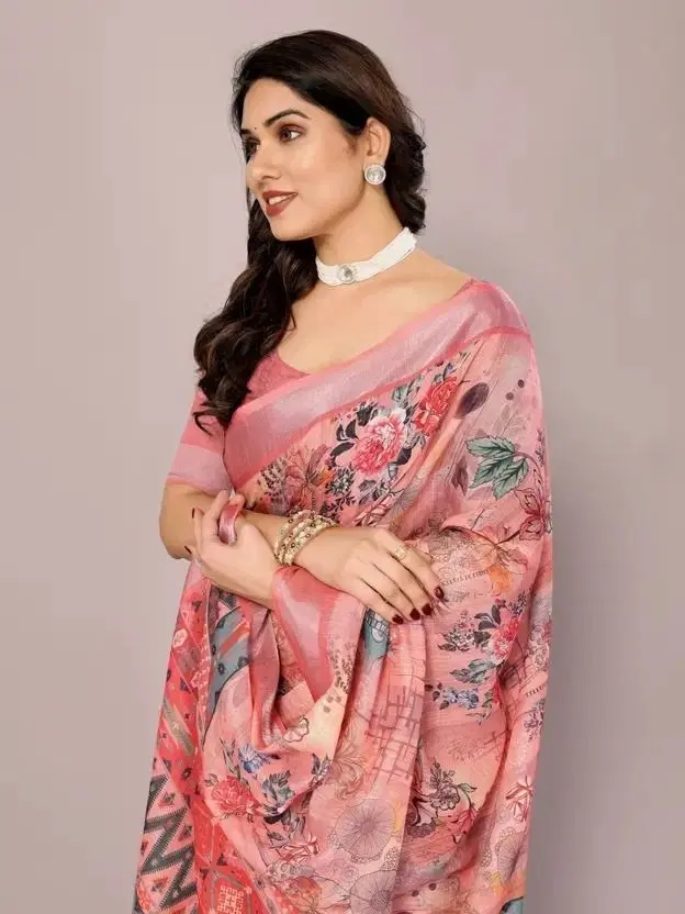 Silk Woven Design Saree for Women, Peach (6.3 m)