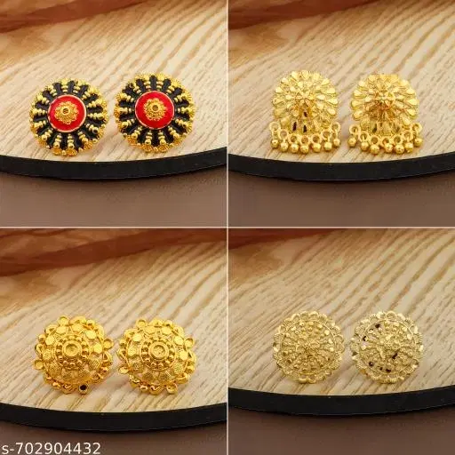 South Indian Temple Style Gold Look Stud Earrings