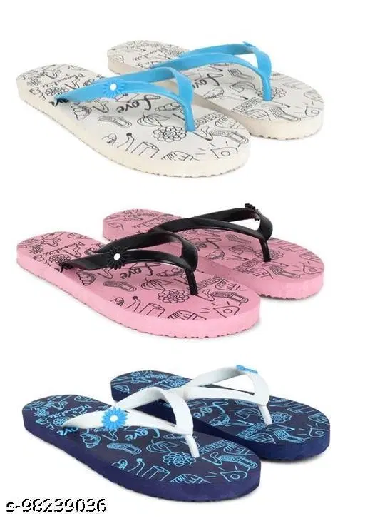 Slippers for Women, Multicolour, Pack of 3 (5)