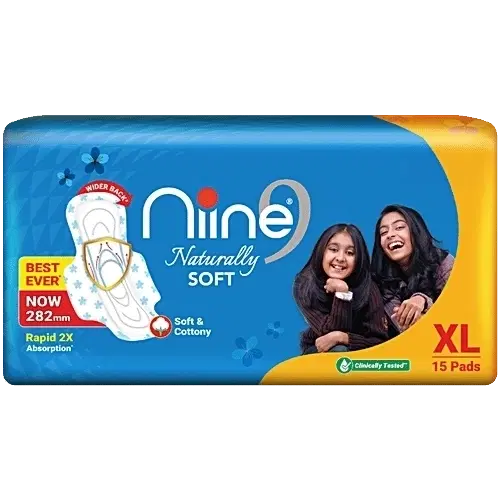 Niine Naturally Soft Sanitary Pads (Xl) - 15 Pcs