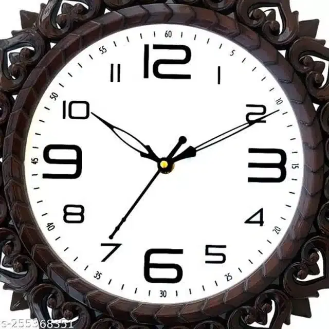 Analog Wall Clock, Brown, 30x30 cm