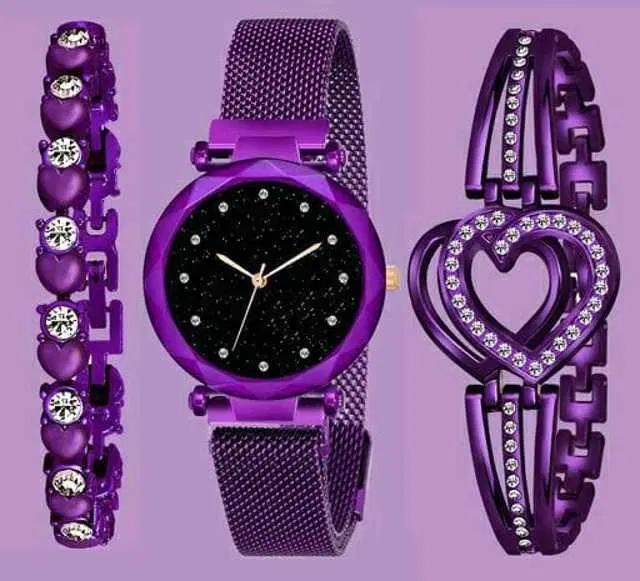 Analog Watch For Womens (Purple) (WS-453)