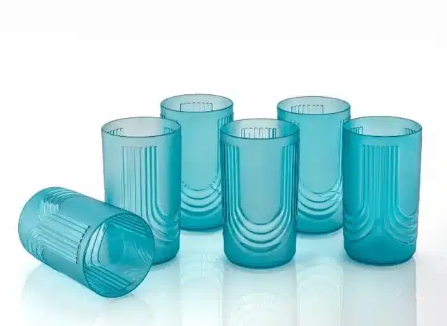 Plastic Unbreakable Water & Juice Glass Set, Blue, Pack of 6