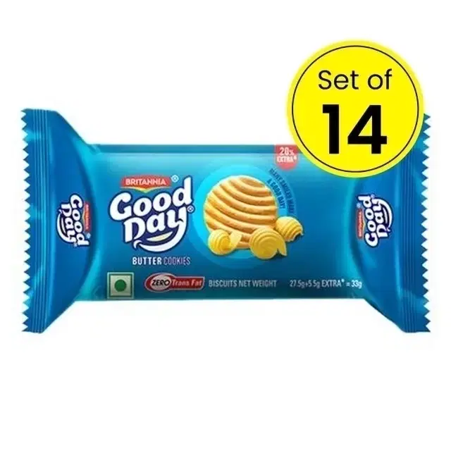 Britannia Good Day Butter Cookies 14X60.1 g (Set Of 14)