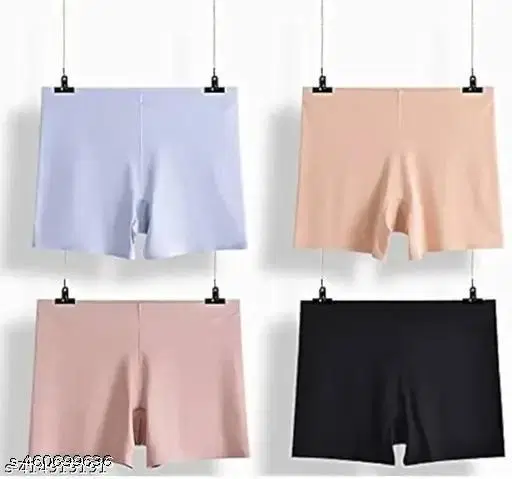 Nylon Briefs for Women, Multicolour, Pack of 4 (M)
