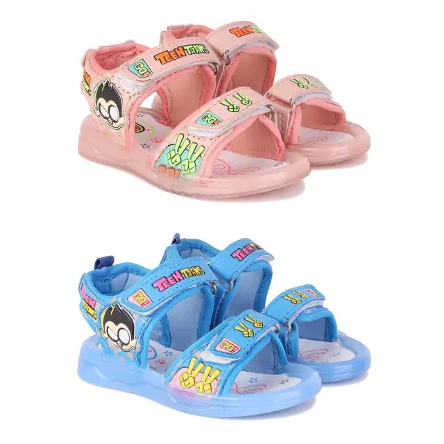 Sandals for Kids, Pack of 2 (Multicolor, 7 C)