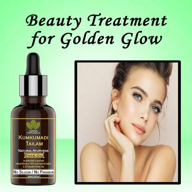 Haria Naturals Pure Kumkumadi Tailam For Radiant Skin For Brightens, Healthy & Glowing Skin 30 ml, B-15231
