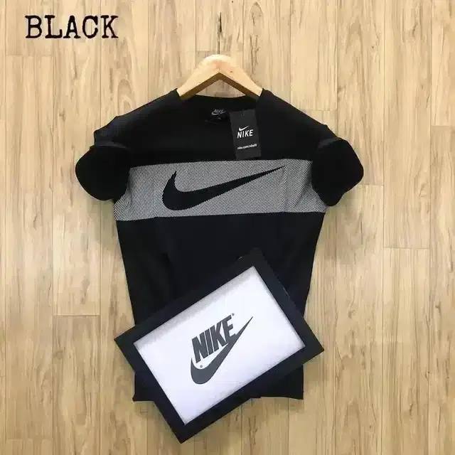 Round Neck Casual T-shirt for Men (Black, M)
