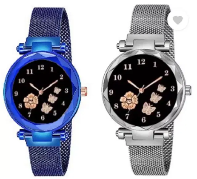 Analog Watch for Women & Girls, Pack of 2 (Multicolor)