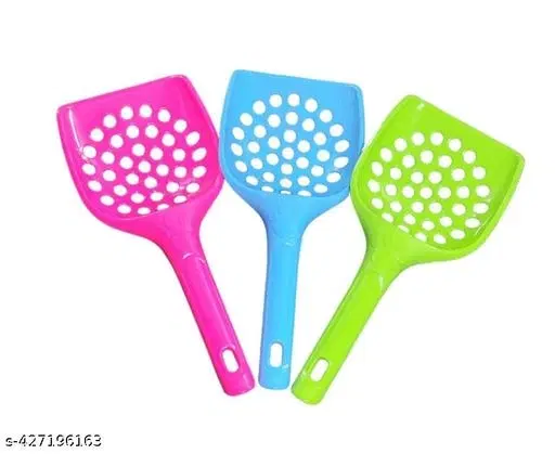 Plastic Cat Litter Scoop, Multicolor, Pack of 3