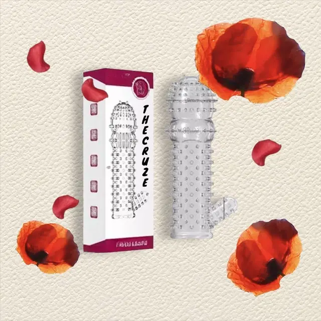 Crystal Dotted Reusable Condom for Men, Transparent, Pack of 1