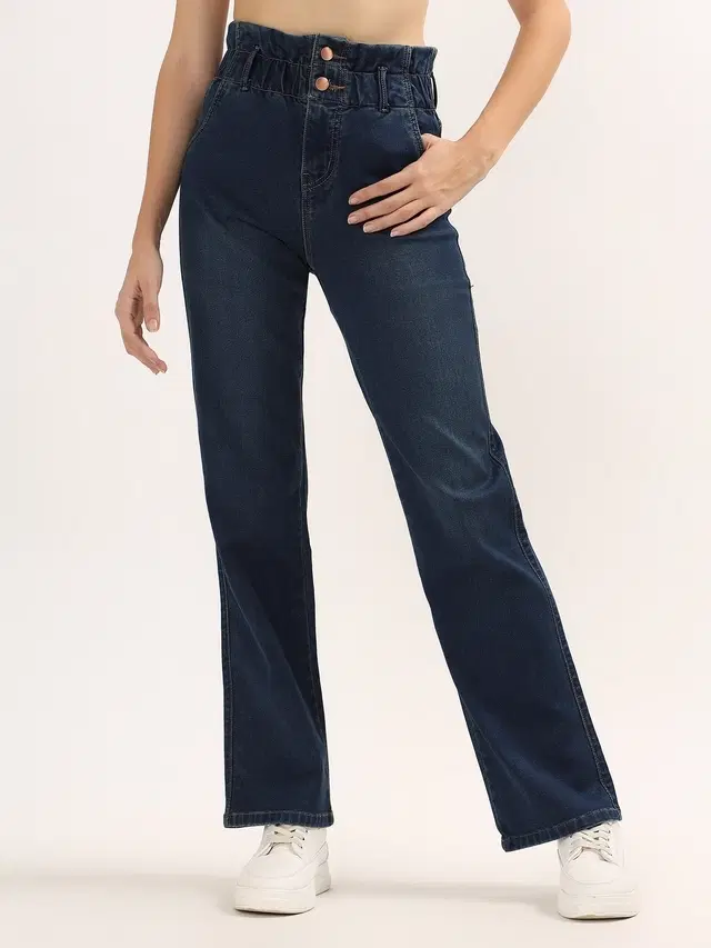 Wide Fit Jeans for Women, Blue (30)