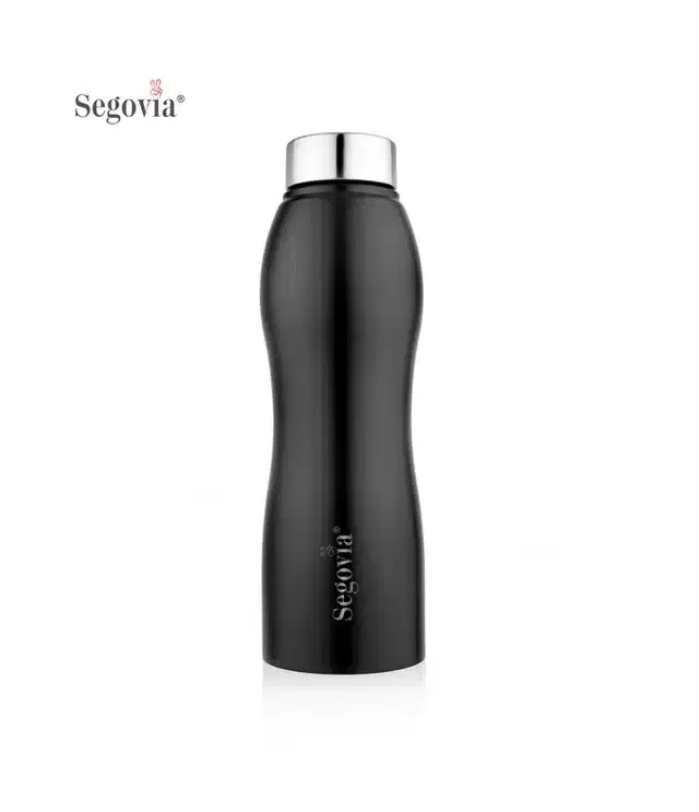Stainless Steel H2O Single Walled Water Bottle, Pack of 1, Black, 1000 ml, SS-14