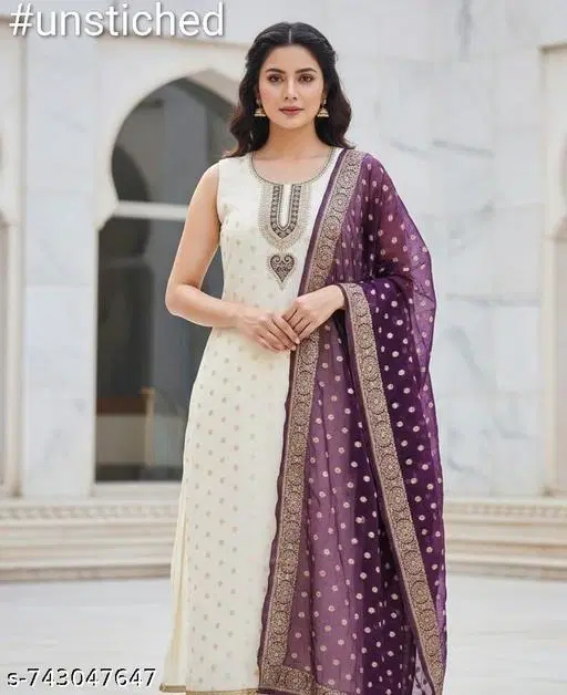Silk Blend Punjabi/All Over Suits for Women (Multicolor, 5.85 meter (S)