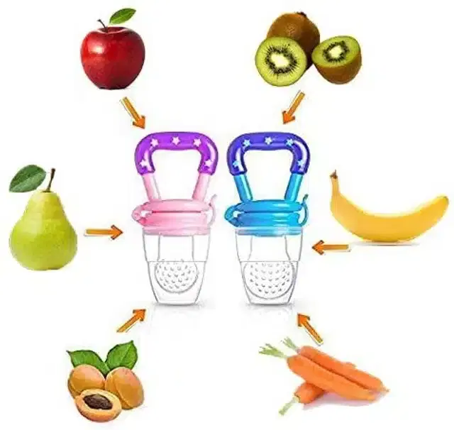 Silicone Fruit Feeders for Kids, Multicolor, Pack of 2