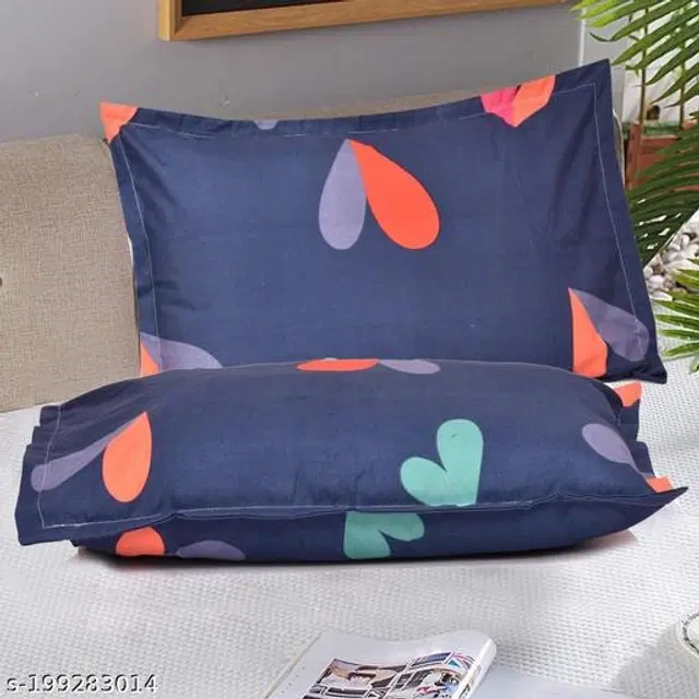 Cotton Pillow Covers, Multicolor, 17x27 inches, Pack of 2