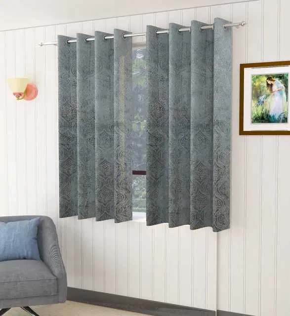 Homefab Velvet Curtains, Grey, 5 Feet, HF-232