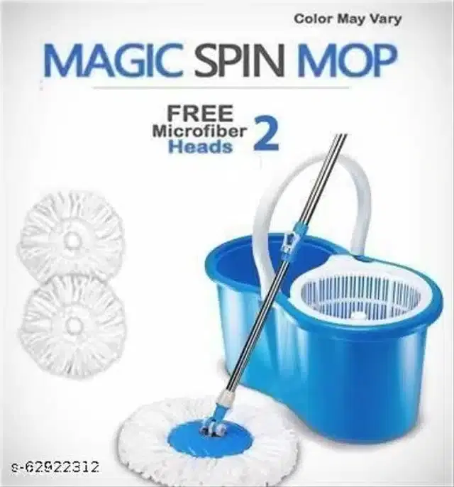 Spin Bucket Mop with 2 Refill, Assorted, Set of 1