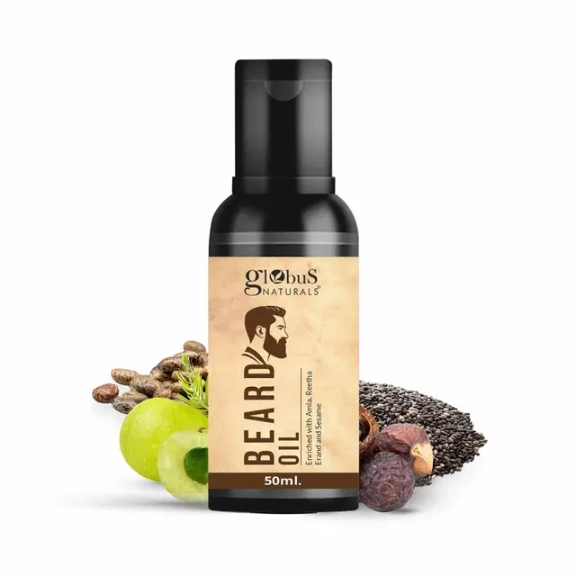 globus Naturals Beard Oil With Amla, Reetha, Erand & Sesame Oil 50 ml