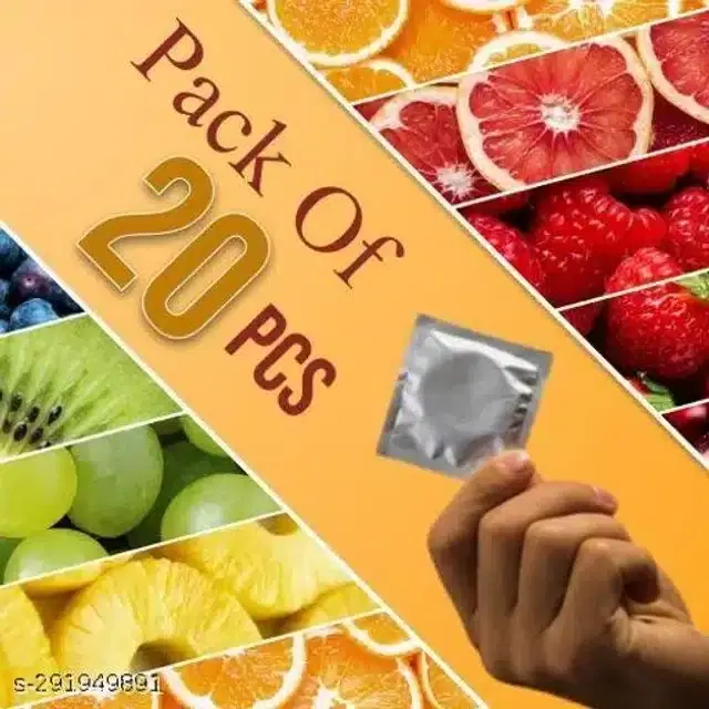 Xebok Mix Fruits Flavoured Extra Dotted Condoms, Pack of 20