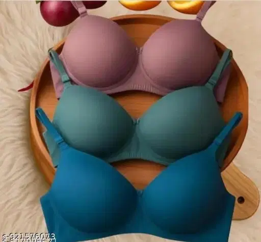 Soft Padded Bra for Women, Pack of 2 (Multicolor, 40A)